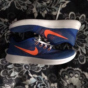 Brand New Blue and Orange Nike Free Runs